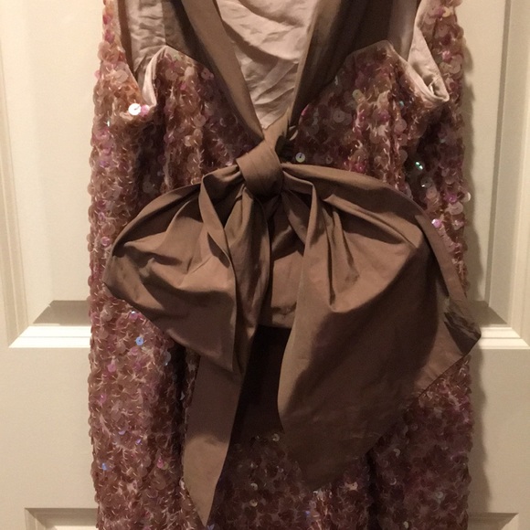 BCBG Maxazria sequin soft pink/plum lovely dress size10 silk needs some mending - Picture 11 of 14